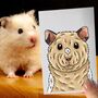 Personalised Hamster Half Portrait Print, thumbnail 2 of 11