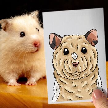 Personalised Hamster Half Portrait Print, 2 of 11