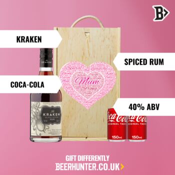 Mum Kraken Spiced Rum Gift Set With Colas, 2 of 6