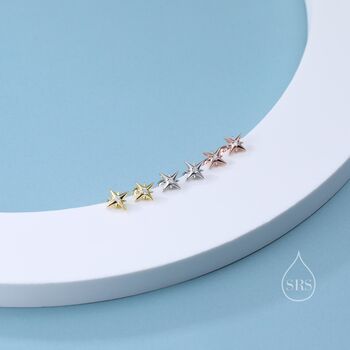 Starburst Screw Back Earrings In Sterling Silver, 2 of 12