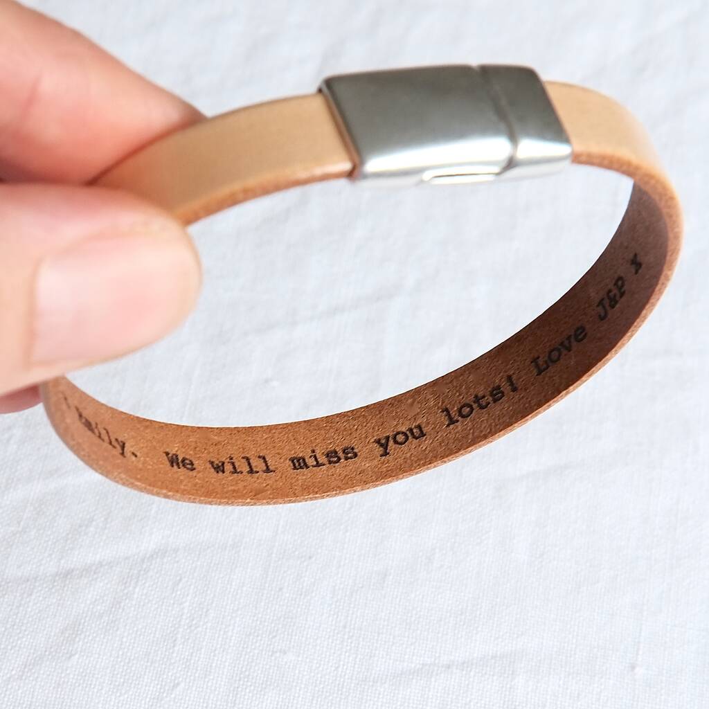 Personalised Engraved Real Leather Bracelet By Gracie Collins ...