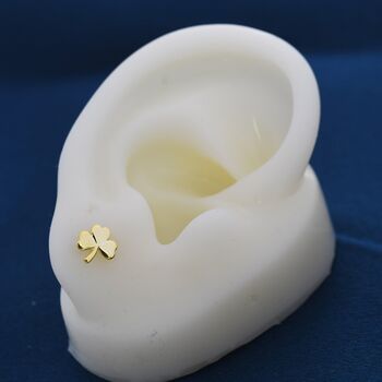 Three Leaf Shamrock Stud Earrings Sterling Silver, 8 of 12
