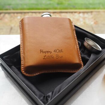 Best Man Personalised Hip Flask In Gift Box, 2 of 12