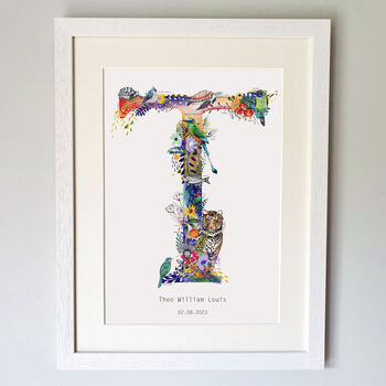 Personalised T To Z Bright Wildlife Letter Print, 7 of 12