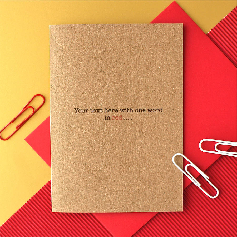 Personalised Text Card By Adam Regester Design | notonthehighstreet.com