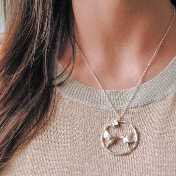 Turtle Dove Infinity Necklace In Silver, 2 of 5