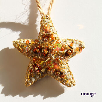 Hand Embroidered Star Christmas Decoration, 3 of 12