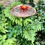 Copper Lily Pad Sculpture With Red Flower Large Outdoor Garden Art, thumbnail 1 of 5