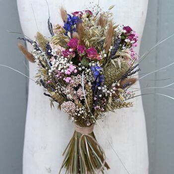 Wedding Dried Flower Bouquet Meadow Mixed Left, 3 of 5