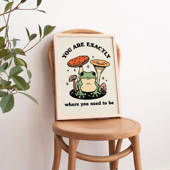 'Where You Need To Be' Retro Cottagecore Frog Print, 6 of 8