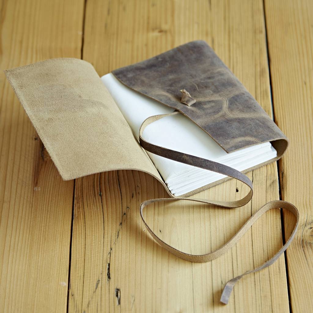 Personalised Buffalo Leather Wraparound Journal By Paper High ...