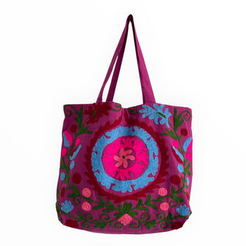 Embroidered Suzani Bag In Purple, 2 of 12