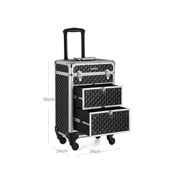 Make Up Trolley Cosmetic Case With Removable Wheels, 10 of 12
