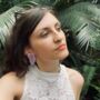 The Calypso Tropical Leaf Statement Earrings, thumbnail 2 of 4