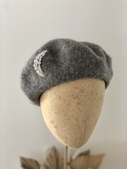 Grey Marl Beret With Optional Veil And Accessories, 3 of 9