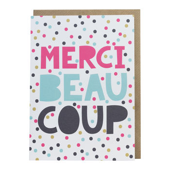 'Merci Beaucoup' Thank You Card By PaperPaper