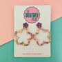 Statement Glitter Flower Earrings *More Colours Available*, thumbnail 2 of 2