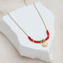 Personalised Gold Or Silver Red Beaded Sun Necklace, thumbnail 2 of 6