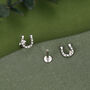 Sterling Silver Horseshoe 16 G Flat Back Labret Earrings, thumbnail 3 of 11