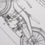 Framed Harley Davidson Patent Art Print, thumbnail 6 of 6