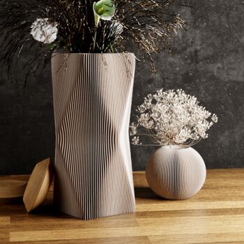 3D Diamond Shape Vase In Navy Blue For Dried Flowers, 6 of 8