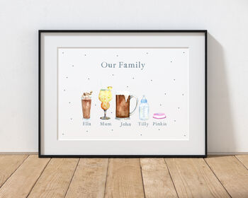 Personalised Family Drinks Print, 7 of 9