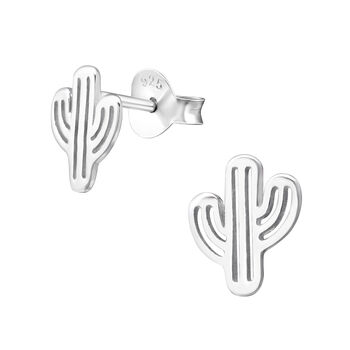 Cactus Sterling Silver Earrings, 2 of 4