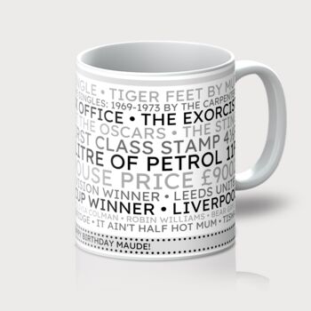 Personalised 50th Birthday Mug Gift 1974, 6 of 11