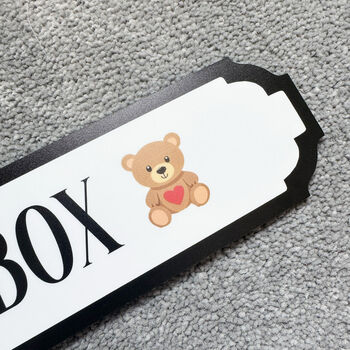 Personalised Acrylic Toy Box Name Sign For Kids, 2 of 7