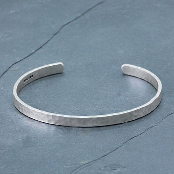 Personalised Mens Silver Bangle, 3 of 8