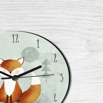Woodland Fox Personalised Clock, 2 of 3