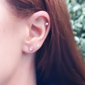 Sterling Silver 925 Solid Small Star Ear Stud Earrings, 8 of 10