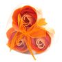 Set Of Three Soap Flower Heart Box Peach Roses, thumbnail 1 of 4