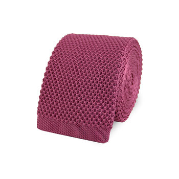 Wedding Handmade Knitted Pocket Square In Dark Pink, 4 of 8