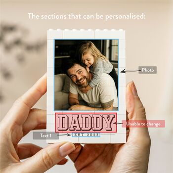 Personalised First Christmas Photo Block For Dad, 3 of 9