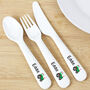 Personalised Tractor Three Piece Plastic Cutlery Set, thumbnail 1 of 4