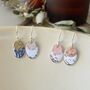 Hammered Sterling Silver And Filled Gold Oval Earrings, thumbnail 2 of 6