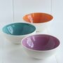 Handmade Colourful Porcelain Pasta Bowl, thumbnail 3 of 12