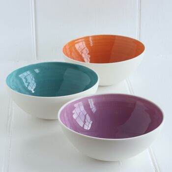 Handmade Colourful Porcelain Pasta Bowl, 3 of 12