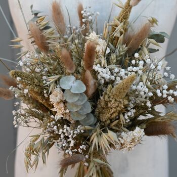 Wedding Dried Flower Bouquet Meadow Neutrals Left, 2 of 5