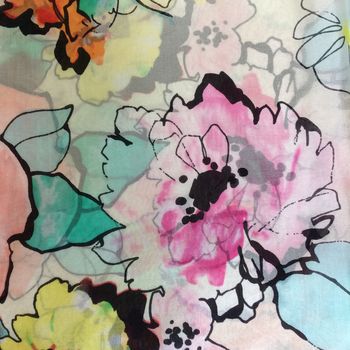 Large 'Watercolour Florals' Pure Silk Scarf, 4 of 5