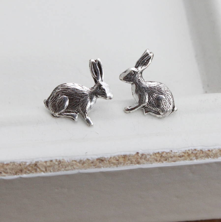 sterling silver rabbit earrings by molly & pearl | notonthehighstreet.com