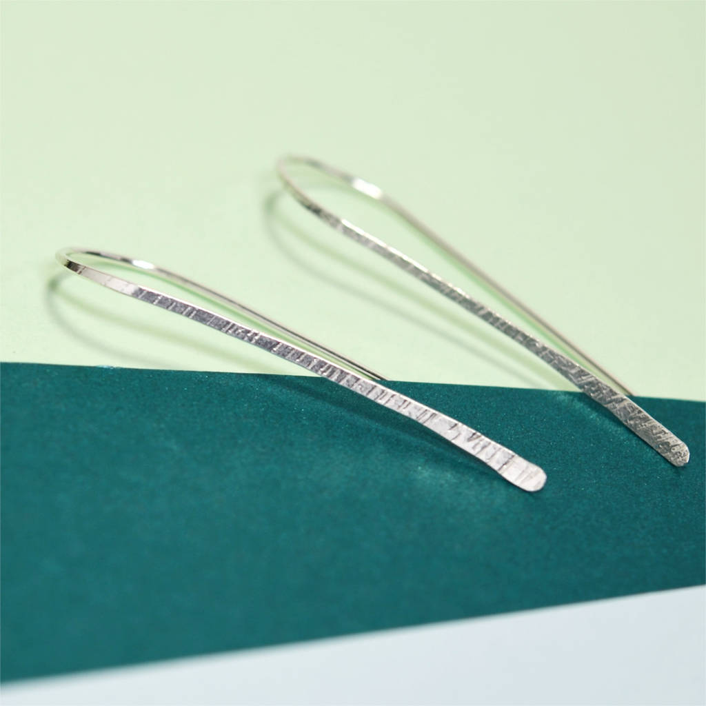 'Beautifully Simple' Textured Hoop Earrings In Silver, 1 of 7