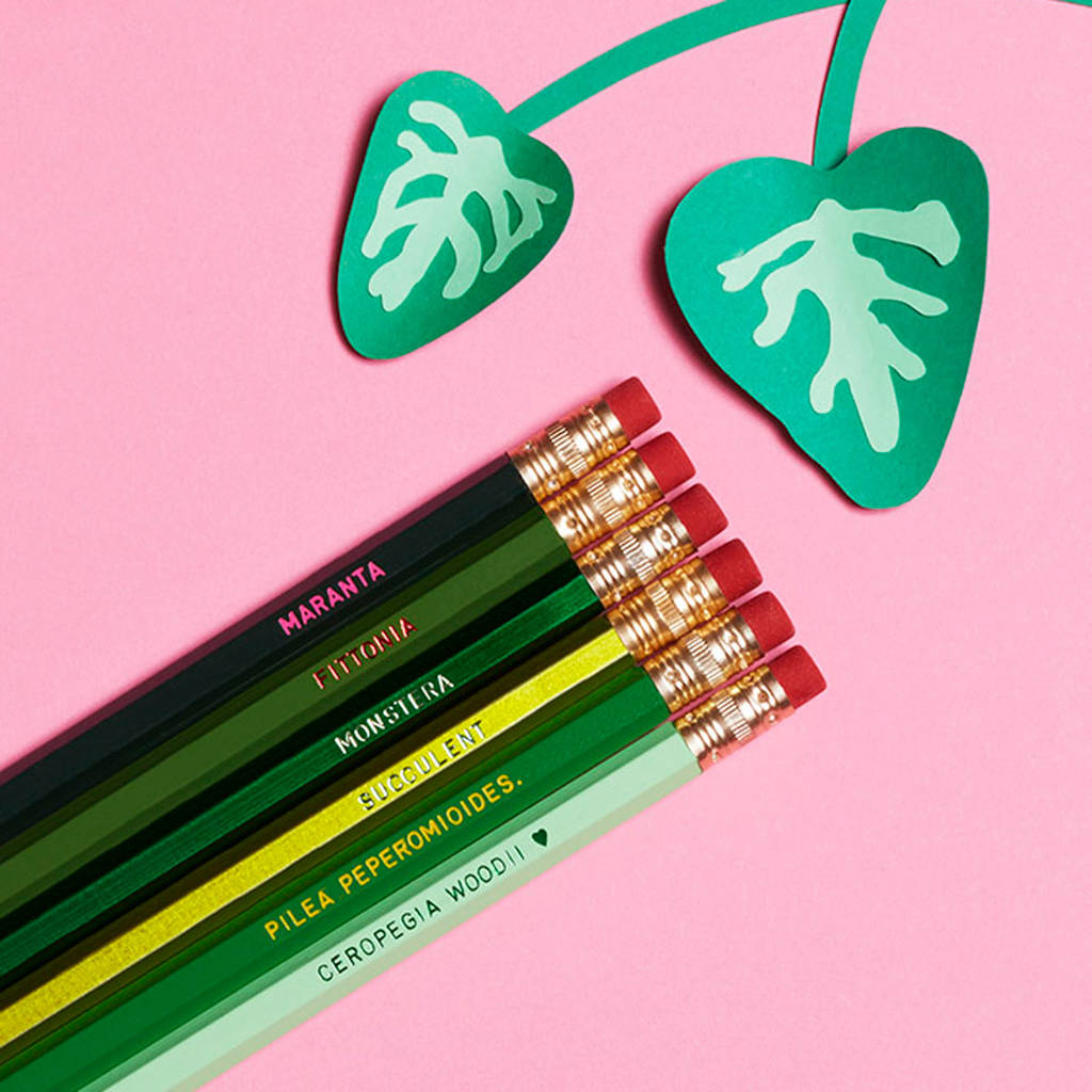 Green Houseplants Lover Gardeners Pencils Gift Set By I AM A