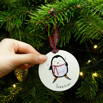 Personalised Penguin Christmas Tree Decoration, 9 of 12