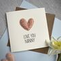 Love You Nanny 3D Heart Birthday Card, thumbnail 1 of 4