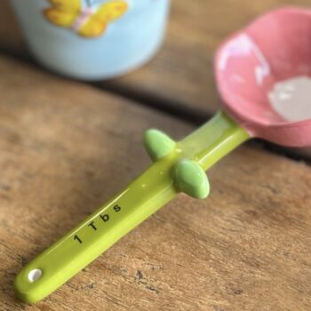 Ceramic Pot With Flower Measuring Spoons, 5 of 6