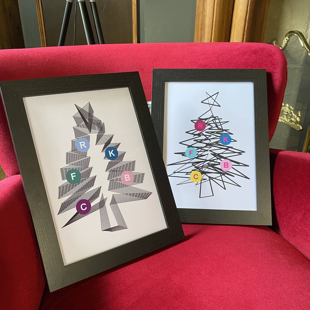 Family Abstract Christmas Tree Print, 1 of 6