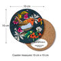 Round Bird Coaster Robin Heat And Stain Proof, thumbnail 2 of 10