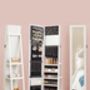 Swivel Mirror Jewellery Cabinet, Lockable And Stylish, thumbnail 3 of 8